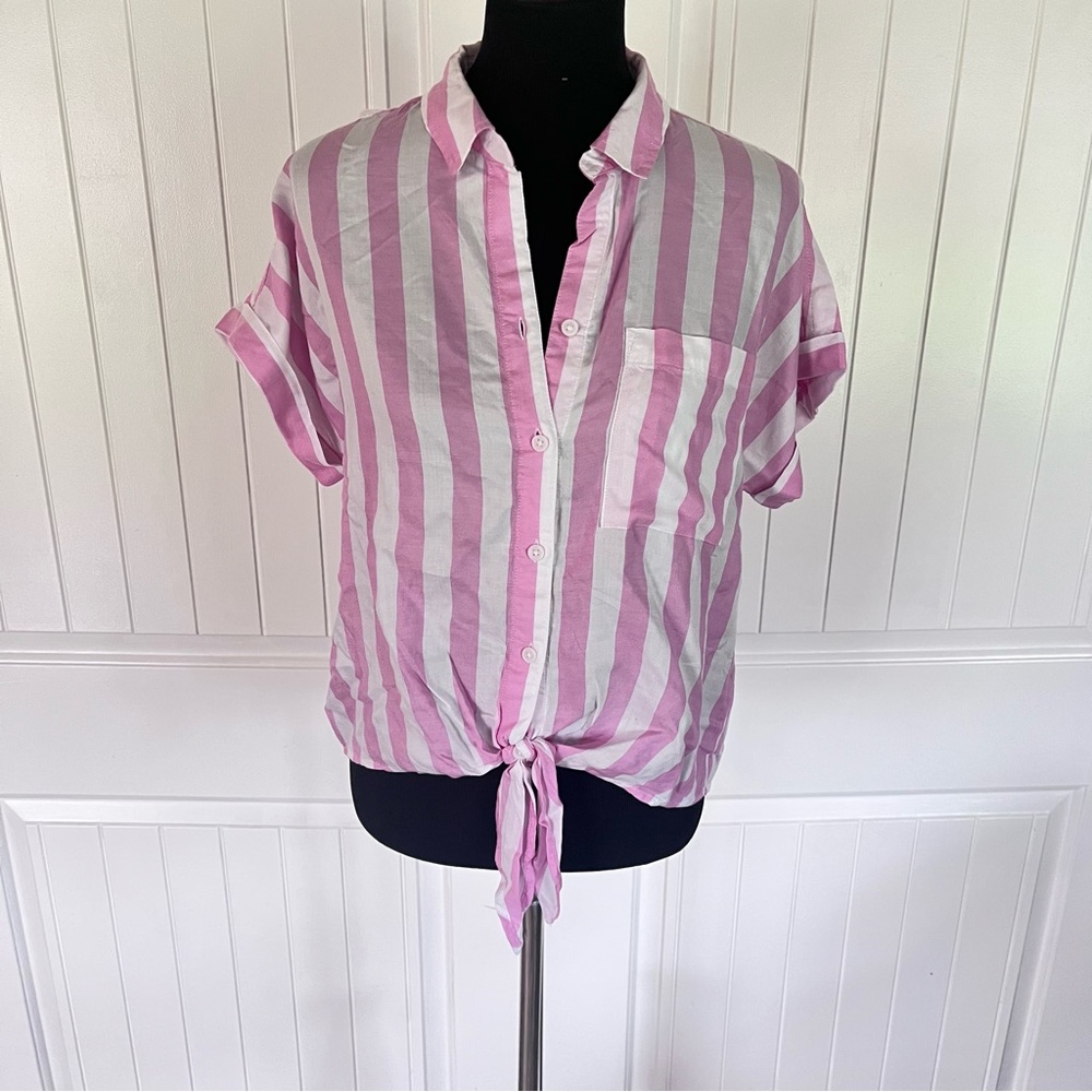 Beach lunch lounge size medium lightweight tie front top